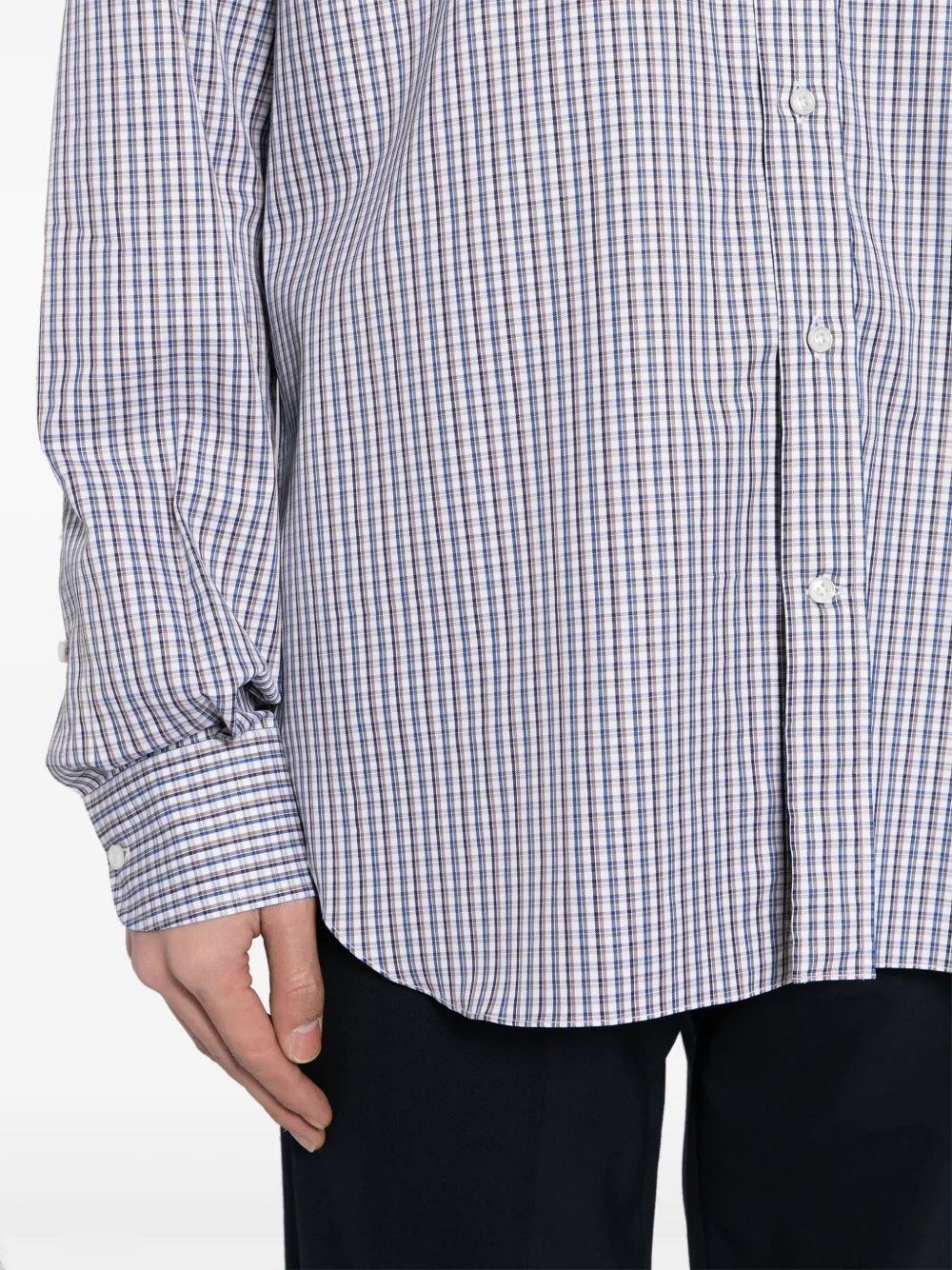 Luciano Barbera Check-print Cotton Shirt In White