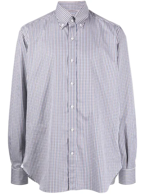 Luciano Barbera check-print cotton shirt 
