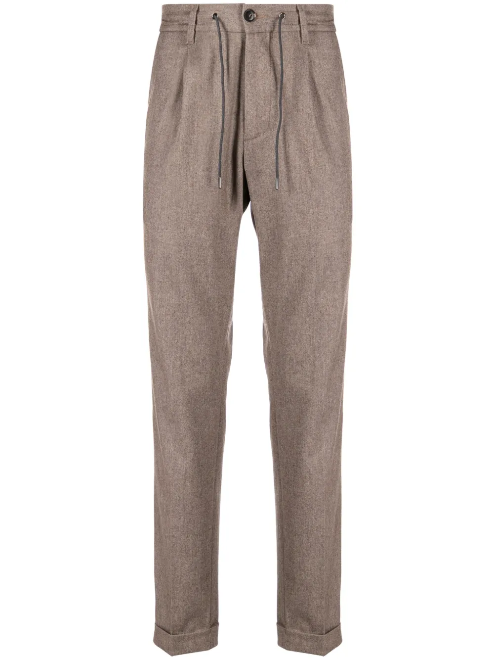Luciano Barbera elasticated-waist tapered-leg trousers | Brown | Image 1