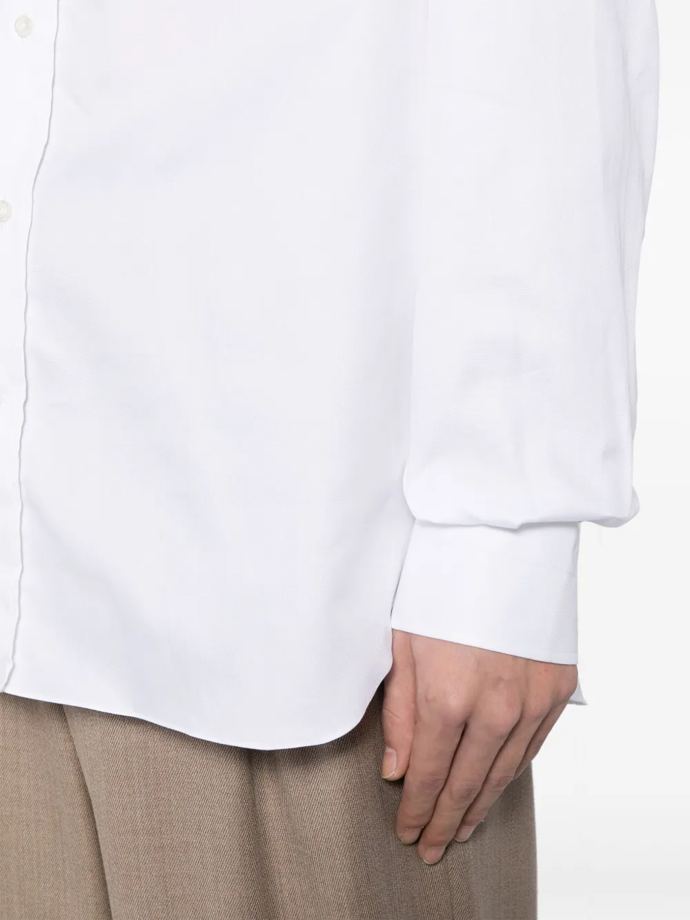 Luciano Barbera Button-down Cotton Shirt In White