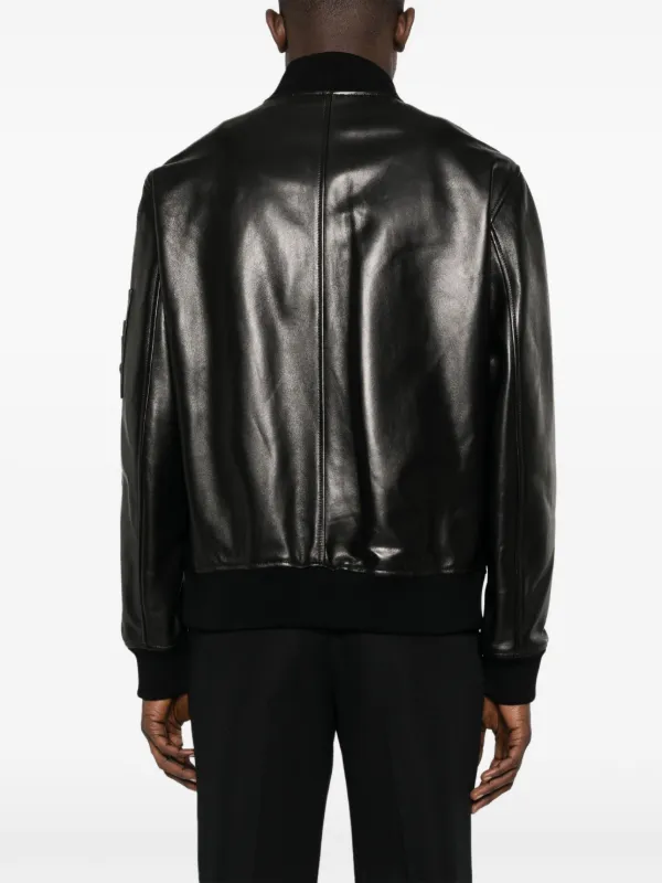 Versace Leather Bomber Jacket Farfetch