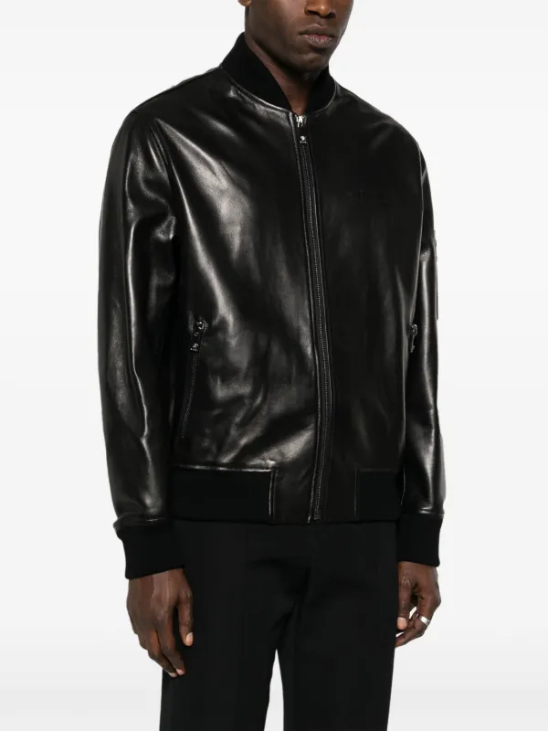 Versace Leather Bomber Jacket - Farfetch