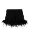Miu Miu feather-trim miniskirt - Black