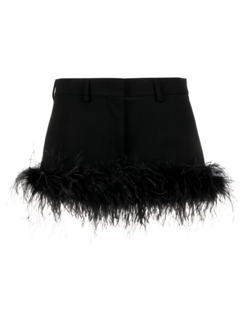 Miu Miu feather-trim miniskirt Women