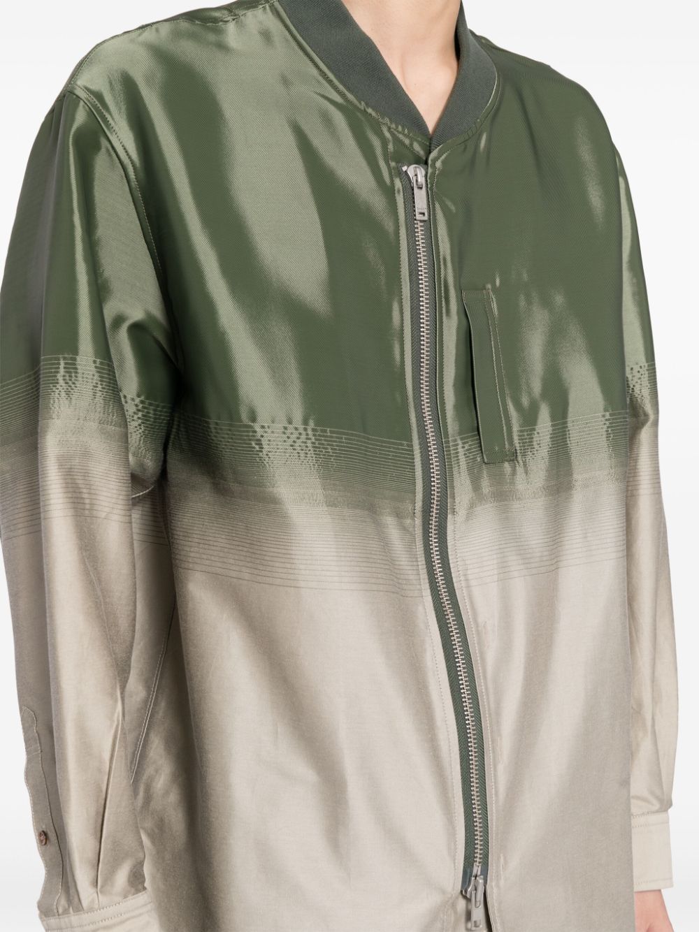 Shop Taakk Two-tone Bomber Jacket In Green