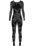 Maccapani monogram-pattern semi-sheer jumpsuit - Black