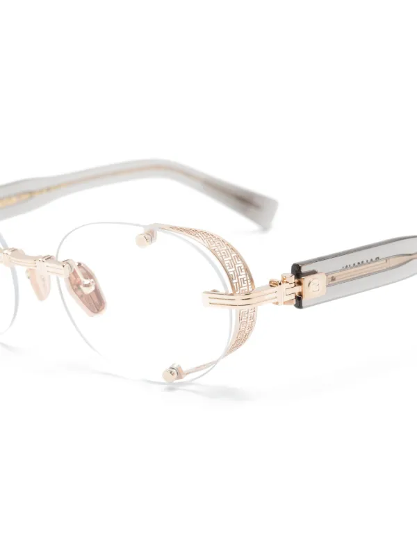 Balmain Eyewear round-frame Glasses Gold FARFETCH PH