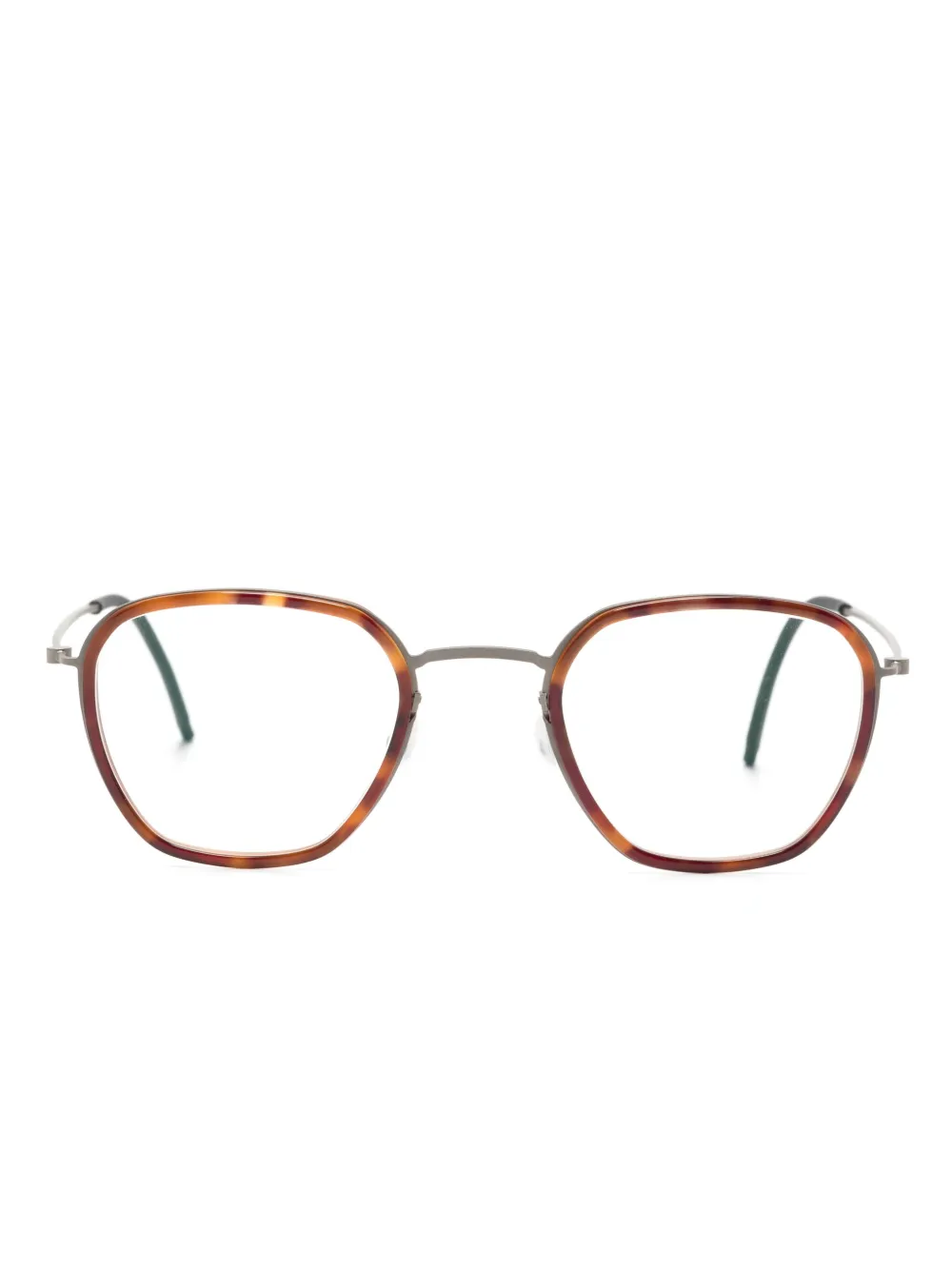 Lindberg tortoiseshell round-frame glasses | Grey | Image 1