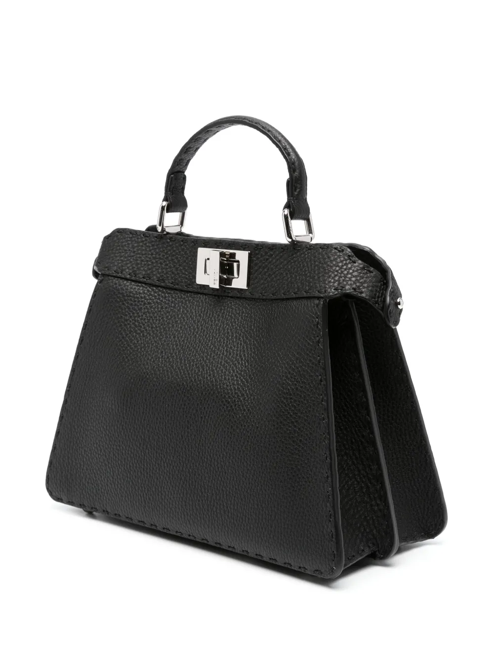 FENDI Peekaboo leren mini shopper Zwart