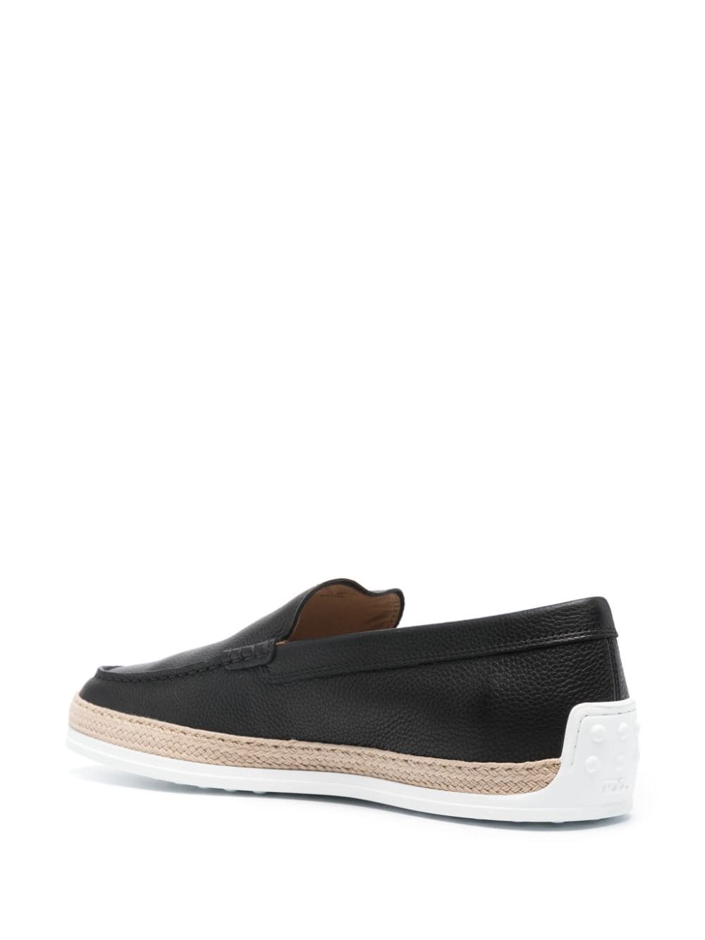 Shop Tod's Panelled Leather Loafers In Black