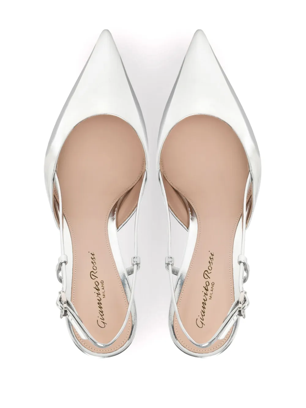  Gianvito Rossi Ascent 55mm Leather Pumps - Silver 