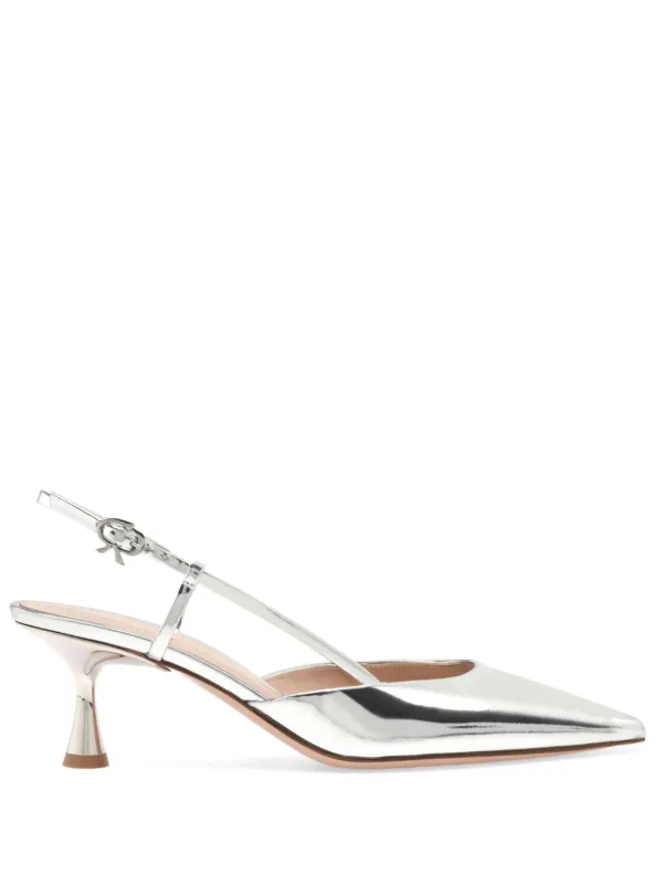 Gianvito Rossi Ascent 55mm Leather Pumps in Silver