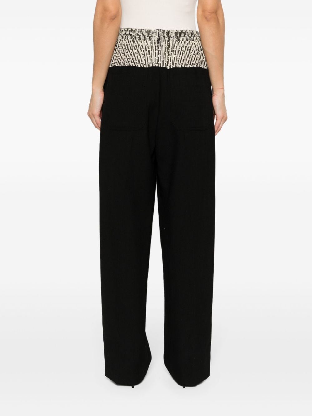 Shop Fendi Logo-print Tailored Trousers In Black