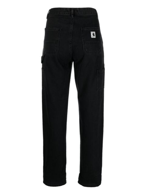 mid-rise tapered-leg jeans