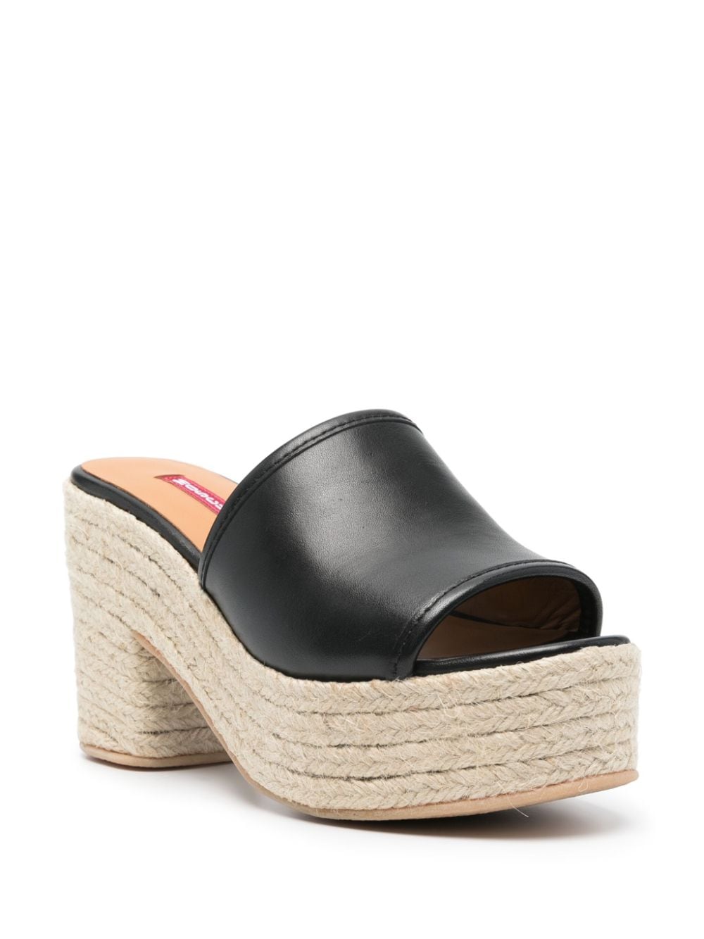 MOSCHINO JEANS 95mm leather espadrilles - Zwart