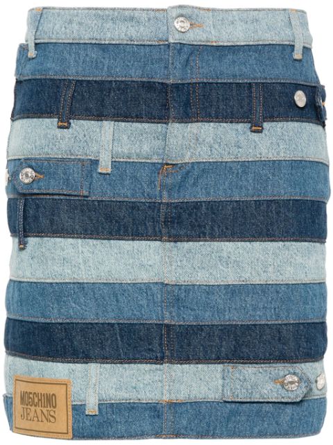 MOSCHINO JEANS panelled denim mini skirt