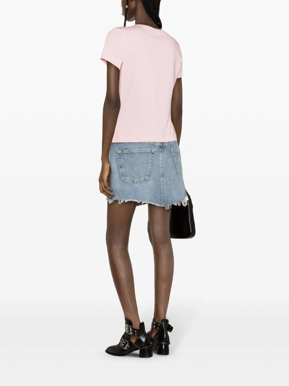MOSCHINO JEANS Katoenen T-shirt met hartprint Roze
