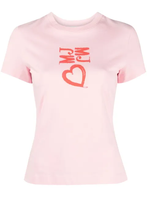 MOSCHINO JEANS heart-print cotton T-shirt