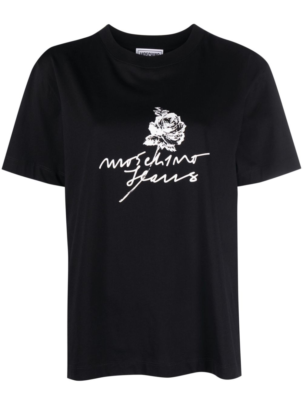 MOSCHINO JEANS Katoenen T-shirt met logoprint Zwart