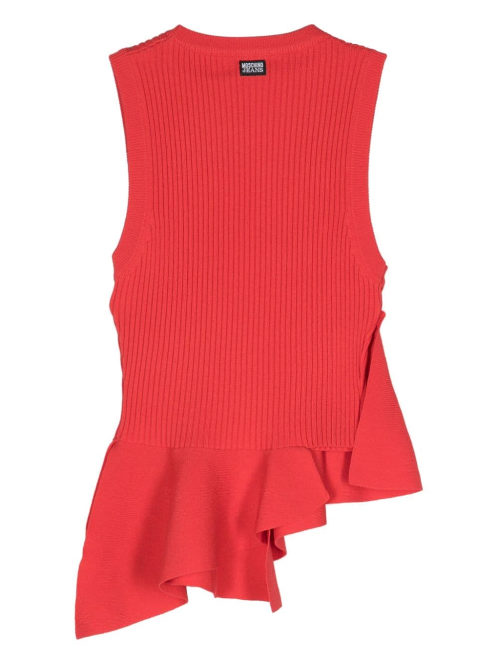 Image 2 of MOSCHINO JEANS ribbed-knit peplum-hem top