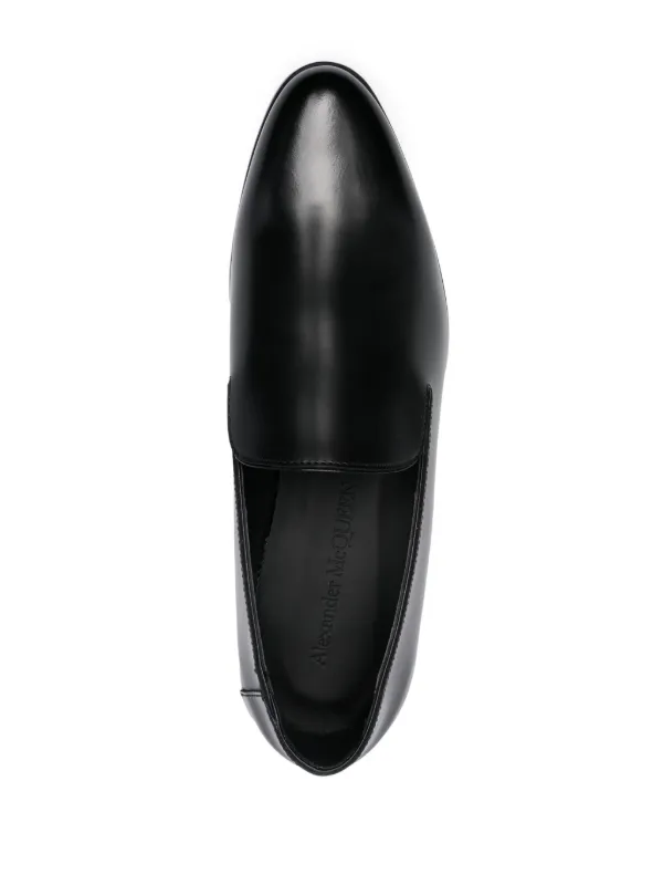 Alexander McQueen metal-heel Leather Loafers | Black | FARFETCH