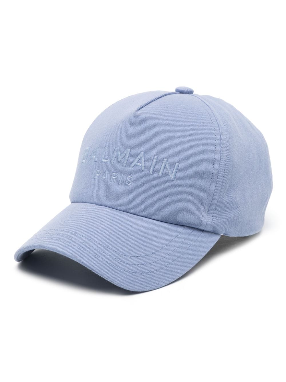Balmain Embroidered-logo Cotton Hat In Blue
