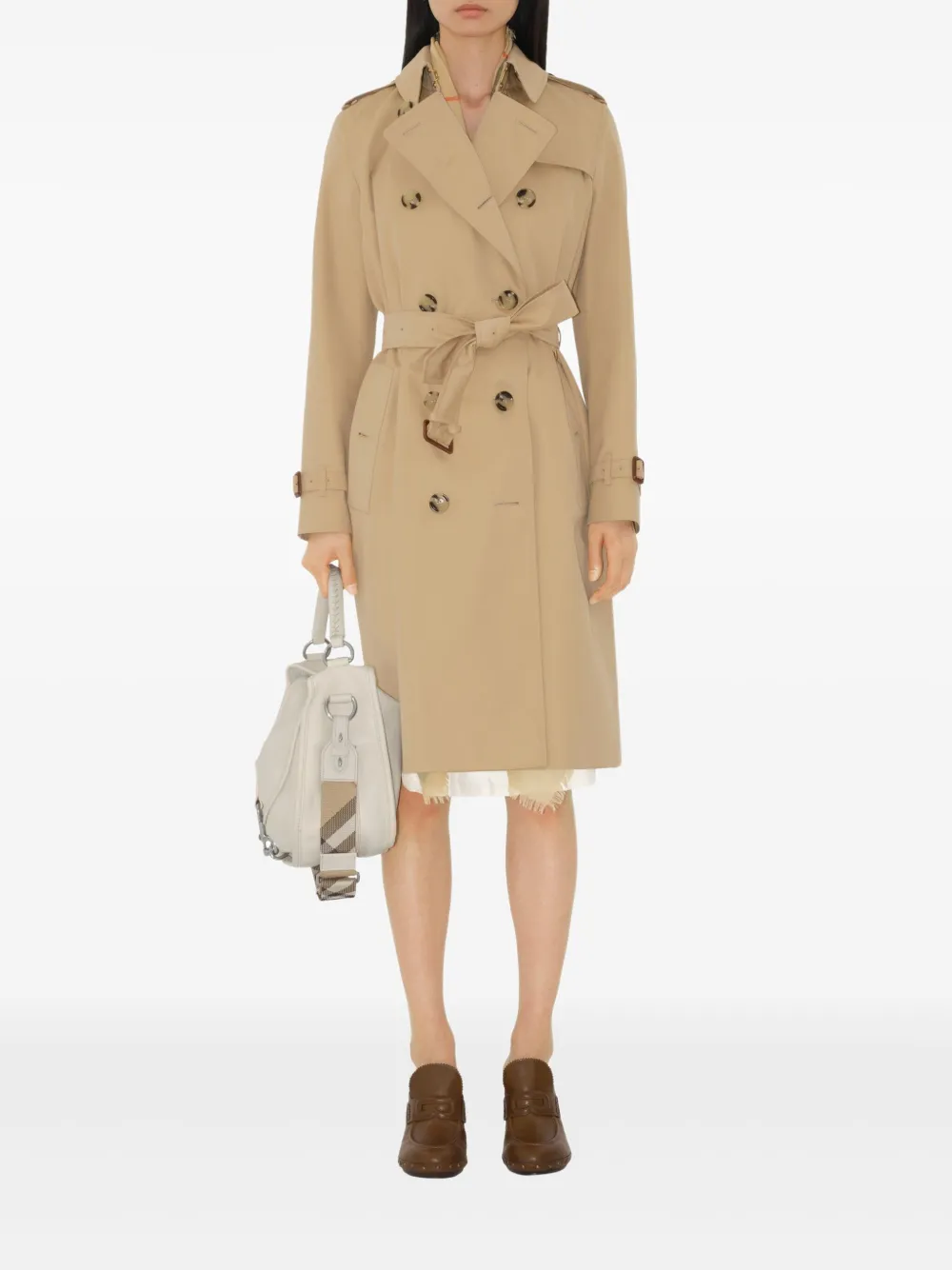Burberry Trenchcoat met dubbele rij knopen Beige