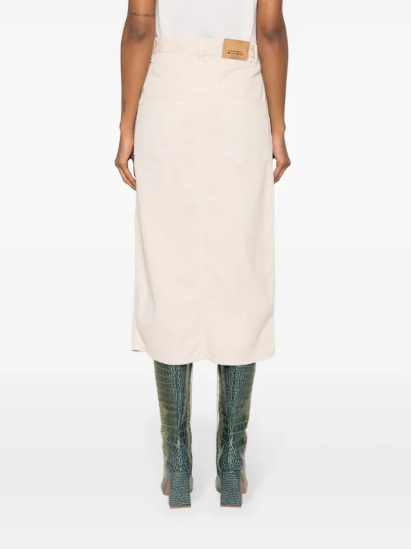 ISABEL MARANT Tilauria Denim Midi Skirt | Neutrals | FARFETCH
