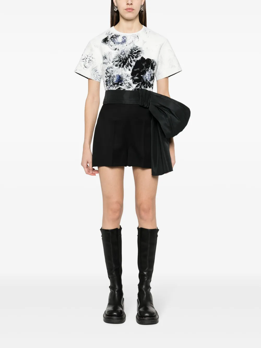 Alexander McQueen Shorts met strik - Zwart