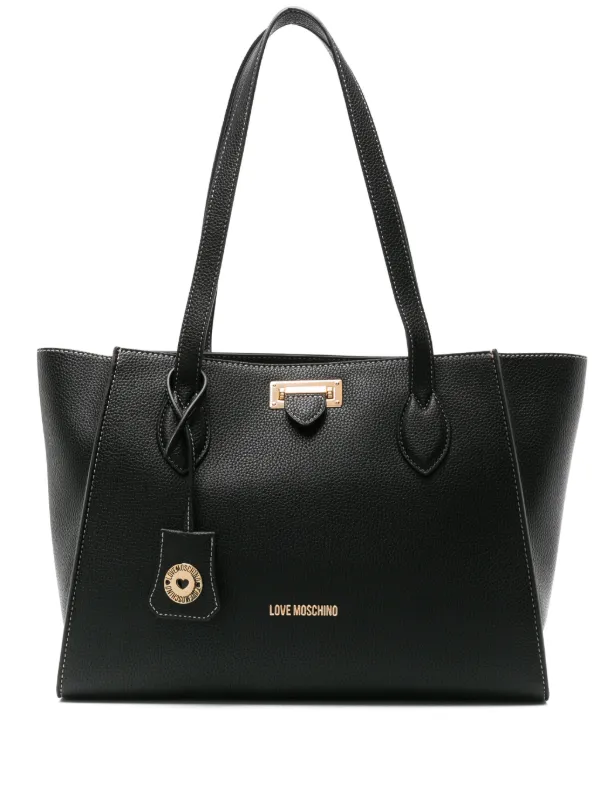 Love Moschino logo lettering Grained Tote Bag Farfetch