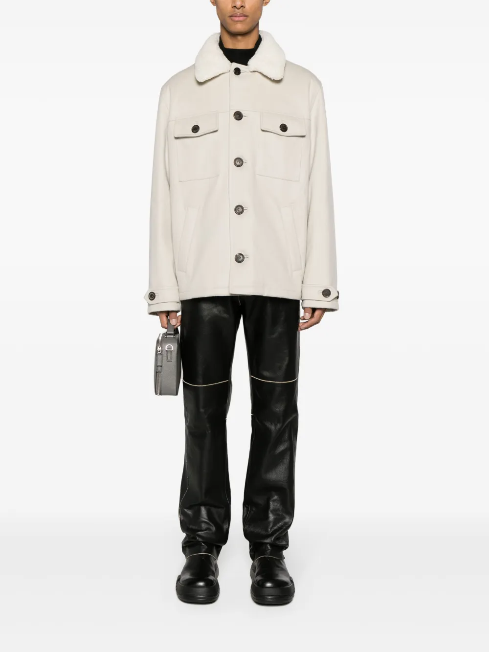 Prada Jack met lammy kraag - Wit
