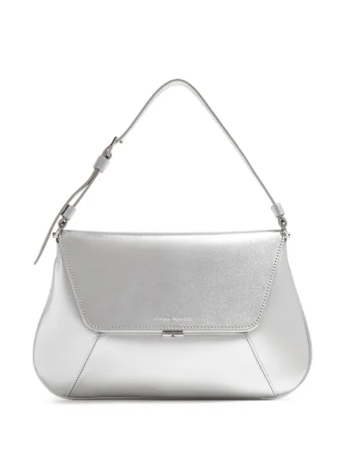 Amina Muaddi Ami metallic-effect leather bag