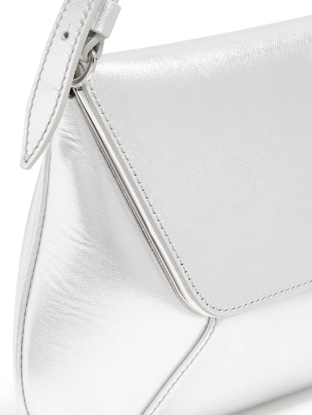 Affordable Amina Muaddi Ami metallic-effect leather bag Women