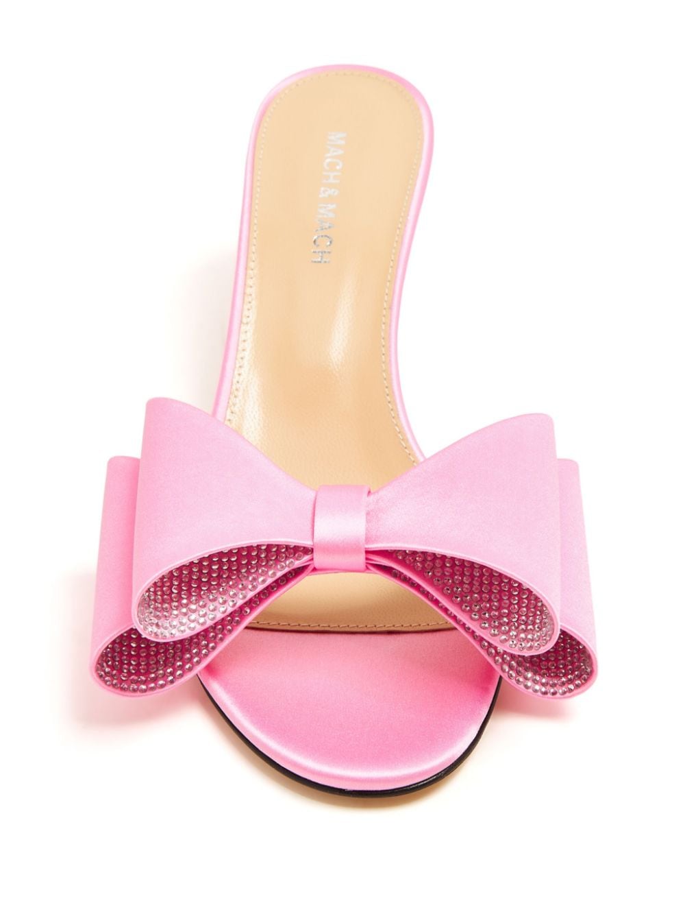 Shop Mach & Mach Double Bow 65mm Mules In Rosa