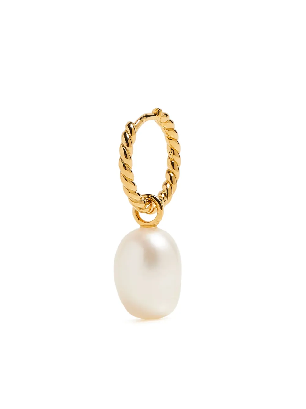 Missoma pearl-pendant twisted hoop earrings - Goud