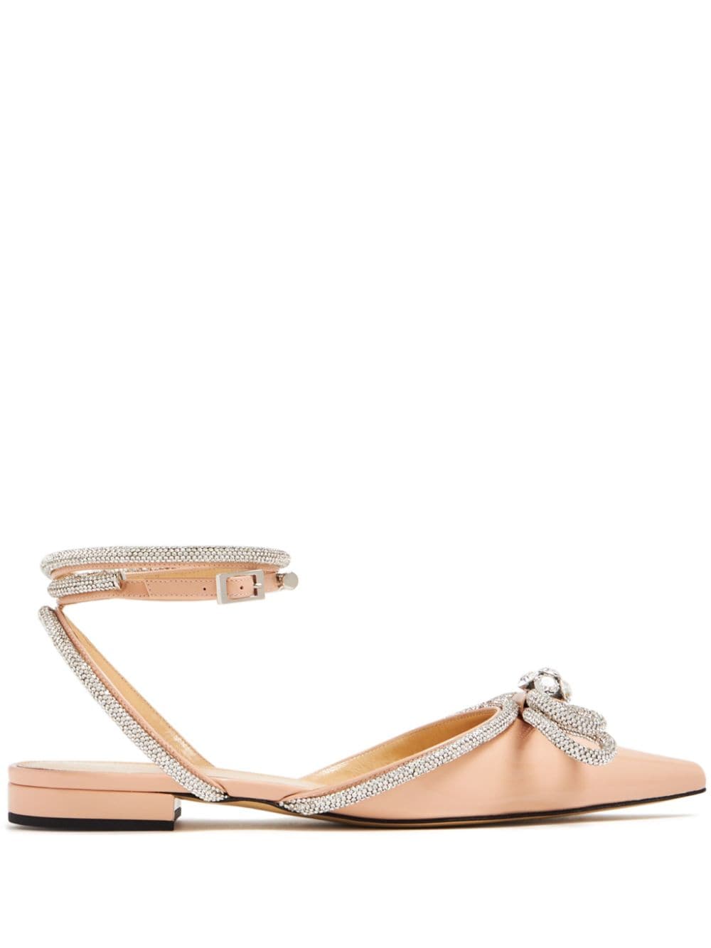 Shop Mach & Mach Double Bow Flat Sandals In Pink