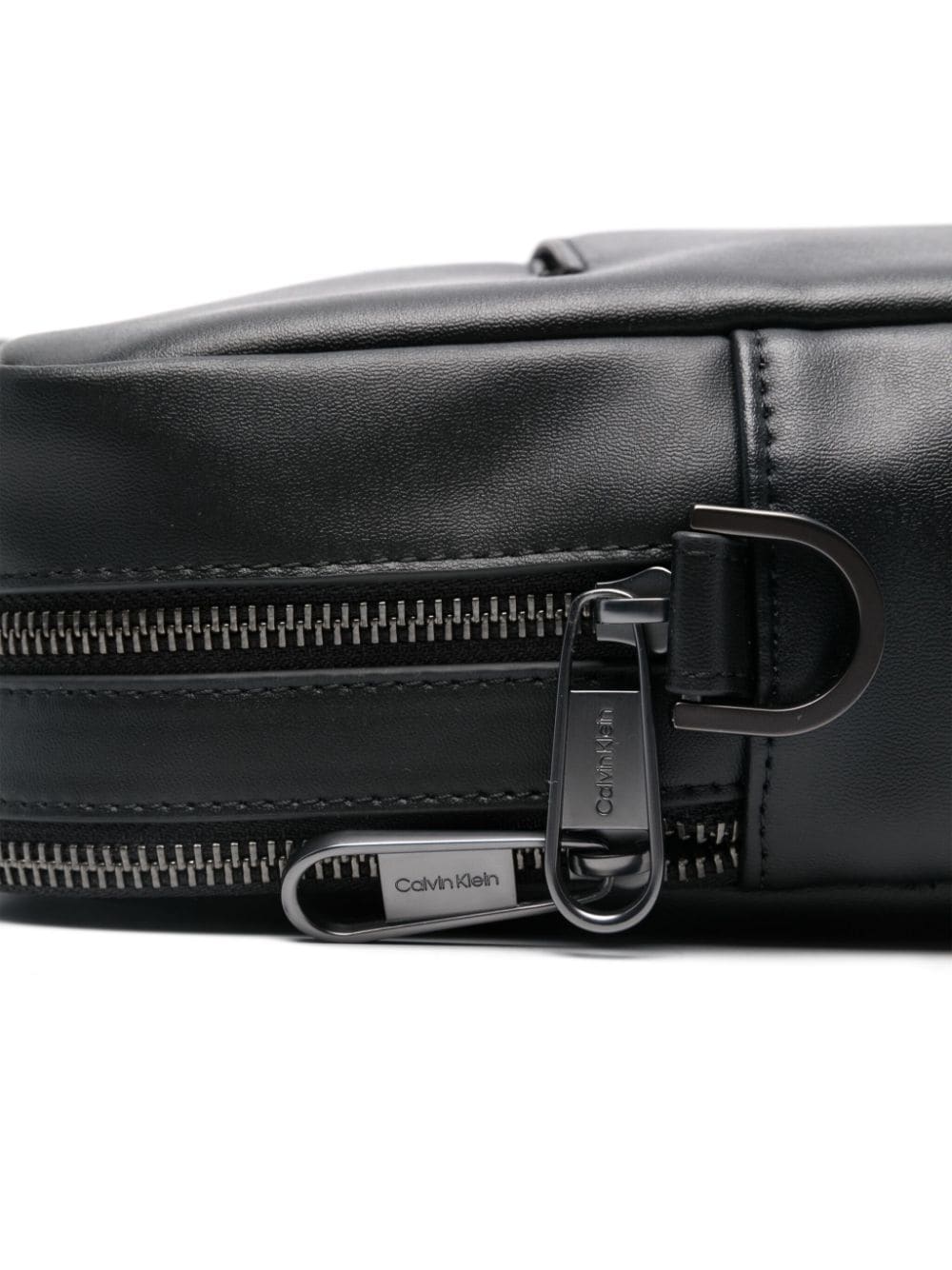 Shop Calvin Klein Leather Laptop Bag In Black