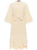 JOSEPH collarless silk dress - Neutrals