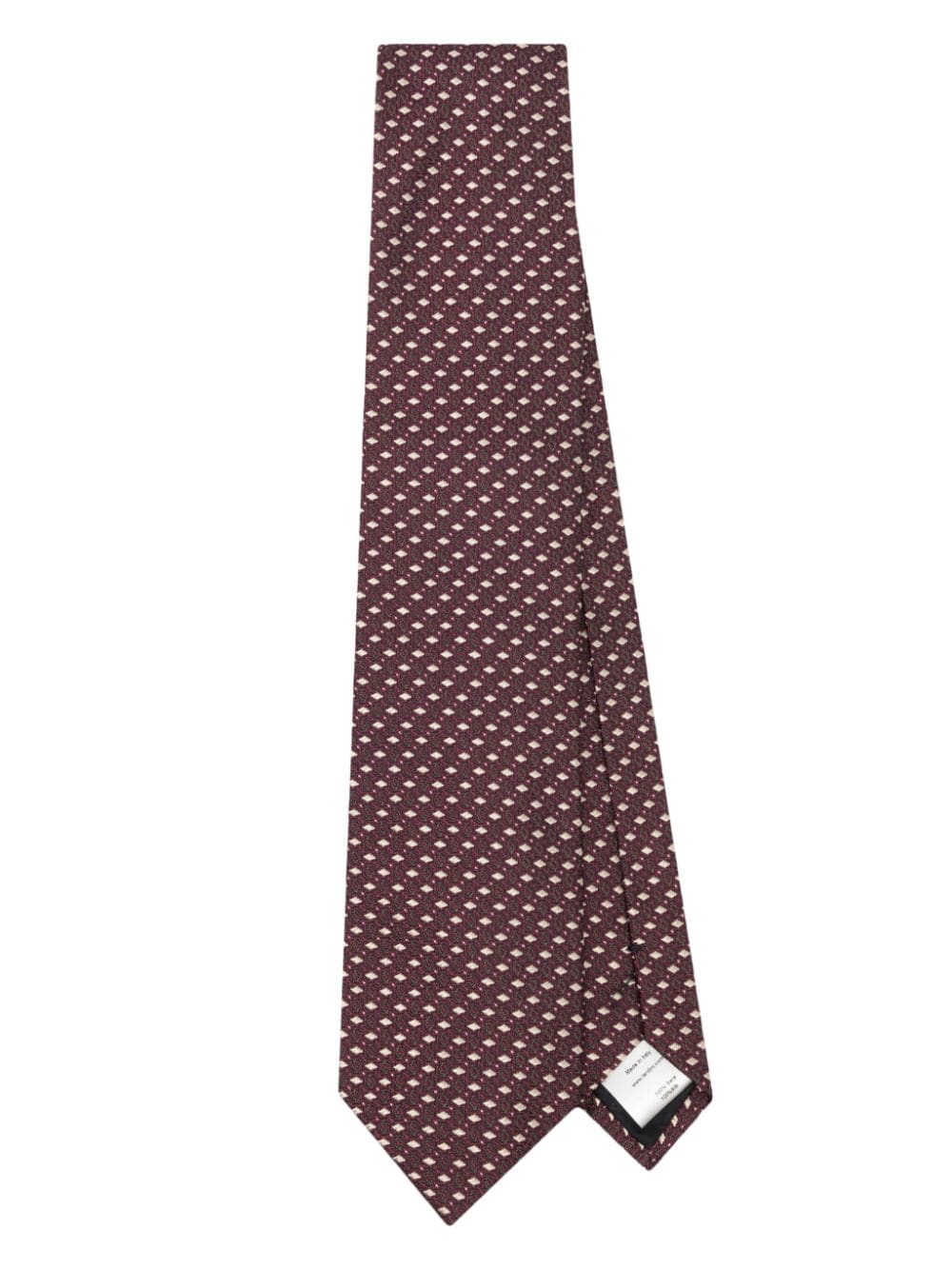 Lardini patterned-jacquard silk tie - Rosso