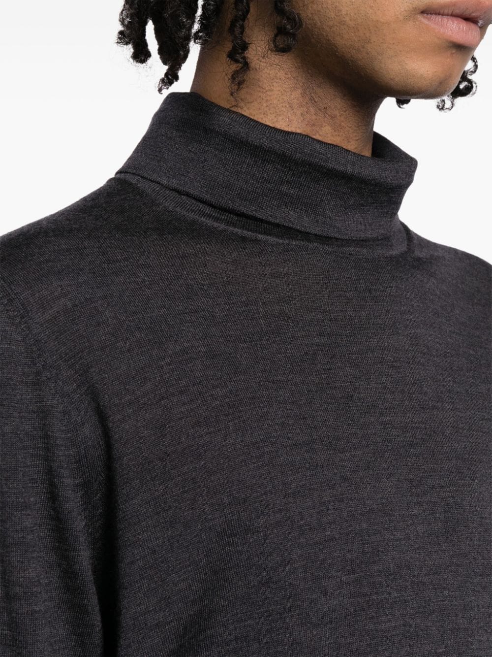 Shop Lardini Long-sleeve Roll-neck Jumper In Grey