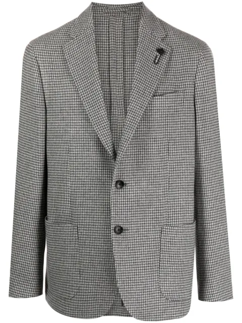 Lardini blazer con motivo pied de poule y botones