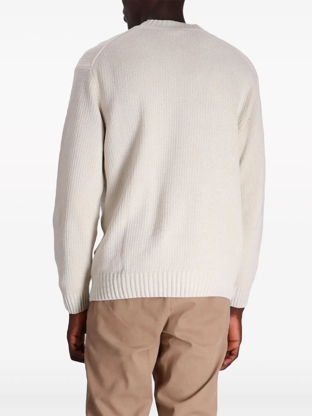 BOSS Ribgebreide trui Beige