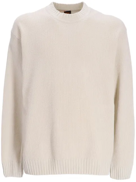BOSS pull en coton à design nervuré