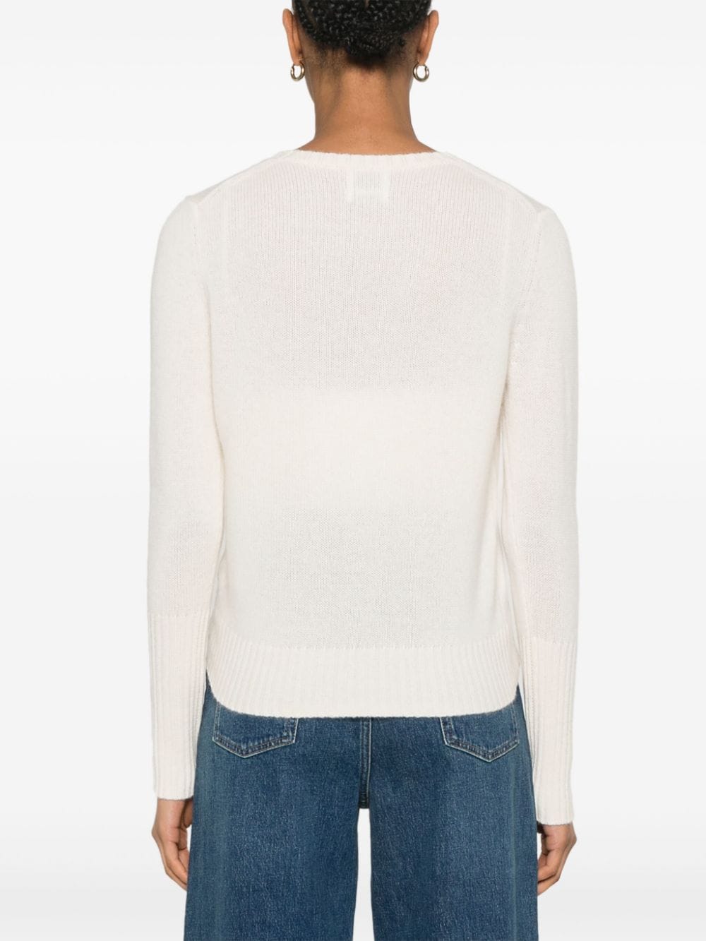 Shop Allude Long-sleeved Cashmere Jumper In 中性色
