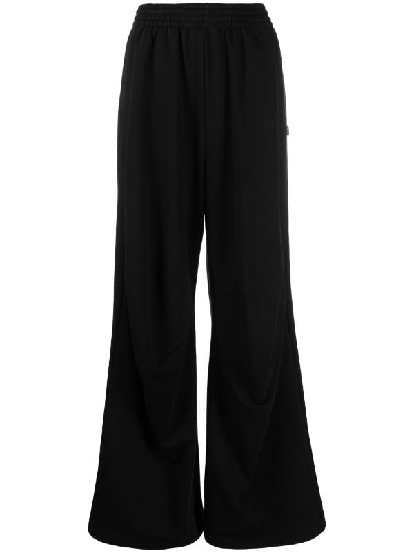 Cotton Black High Waisted Flared Trousers