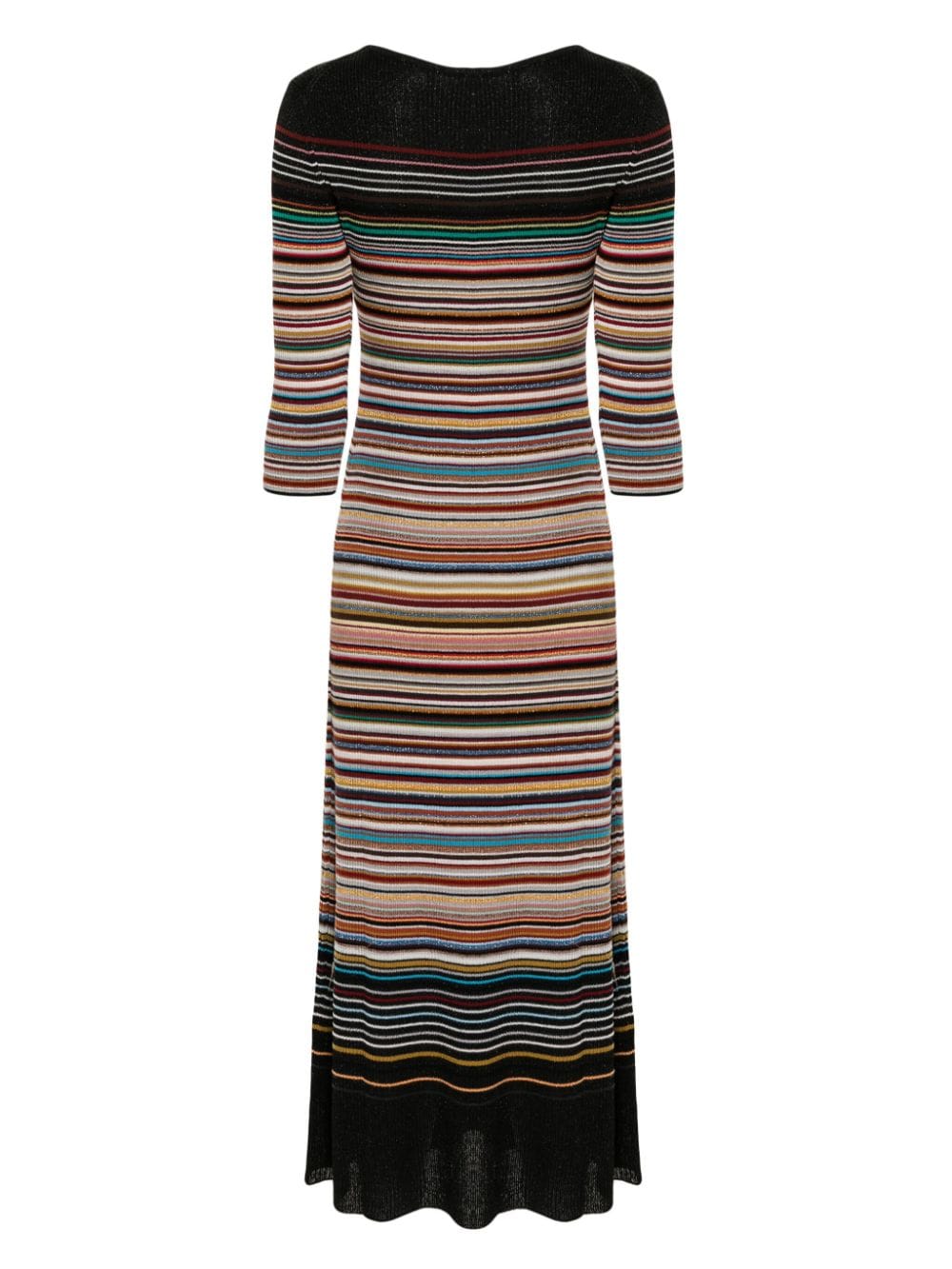 Shop Paul Smith Signature Stripe Knitted Midi Dress In Black