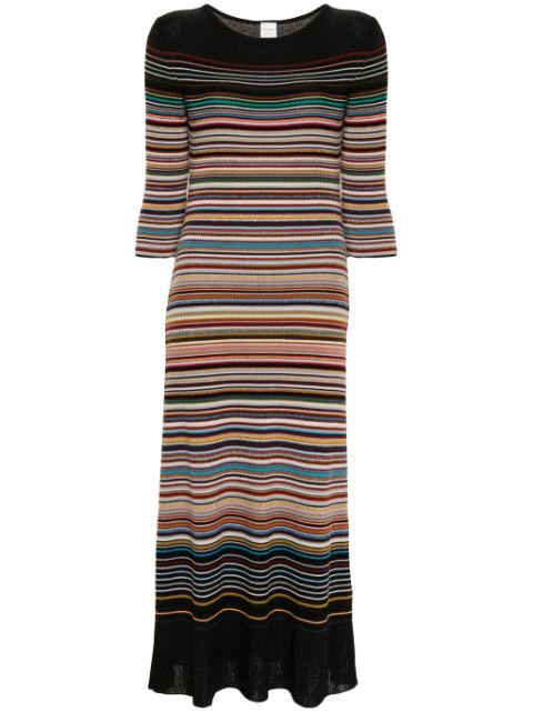 Paul Smith فستان ميني صوف منسوج بخطوط مميزة