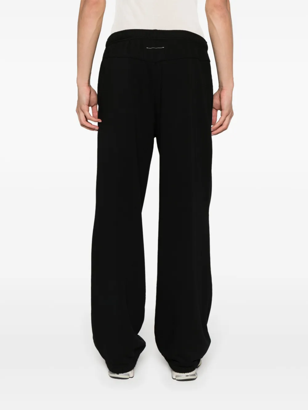 numbers-embroidered cotton track pants