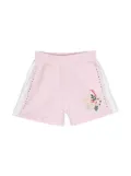 Monnalisa floral-embroidery shorts - Pink