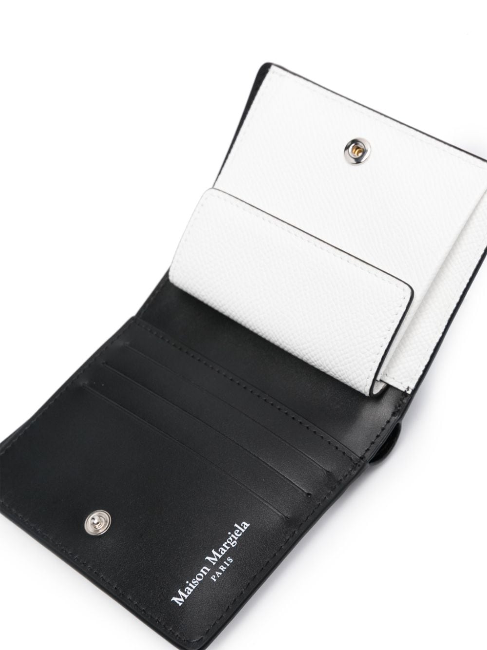 Shop Maison Margaux Four-stitch Leather Wallet In Black